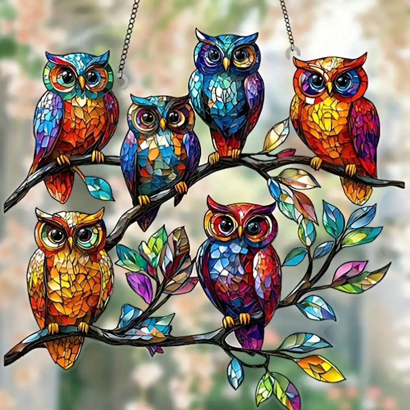 Colorful Owl Pendant Light Decorative Animal Hanging Lamp For Home Decor 20 Cm e