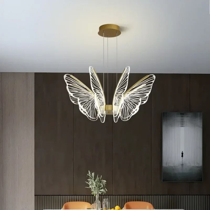 Butterfly Acrylic Chandelier Modern Minimalist LED Hanging Light 10 Heads neutral 110 240 V