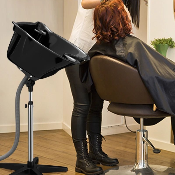 Height Adjustable Portable Salon Shampoo Basin With Stand Professional Hair Washing Sink Height Adjustable Portable Salon Shampoo Basin With Stand Professional Hair Washing Sink