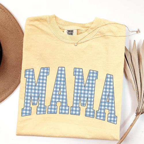 Comfort Colors Mama Shirt Gingham Mom Tee Cute Mothers Day Gift Shirt mustard xl t Shirt