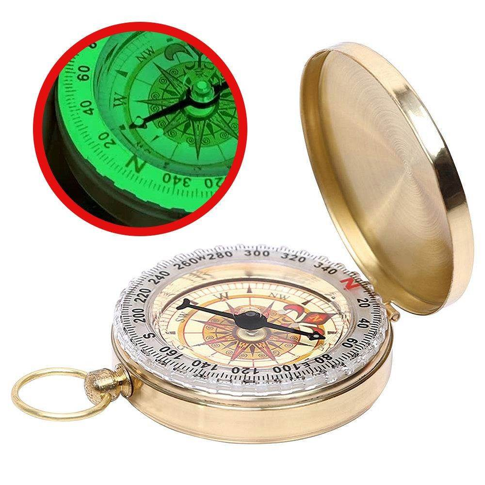 Vintage Brass Pocket Compass, Antique Navigation Compass For Hiking Camping Survival Gift Vintage Brass Pocket Compass, Antique Navigation Compass For Hiking Camping Survival Gift