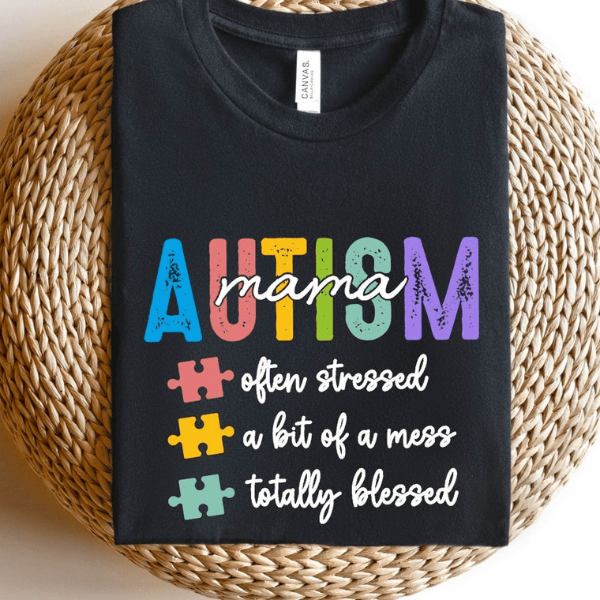 Autism Mom Shirt Women's Autism Awareness Tee, Gift For Autism Moms black 3xl t Shirt