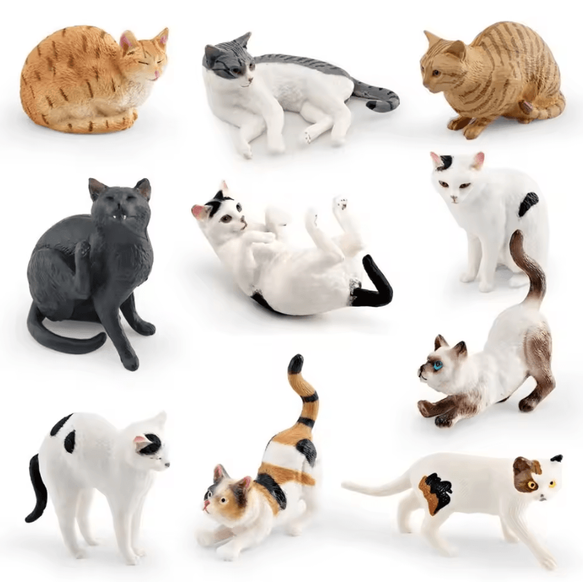 Cute Lying Orange Cat Figurine Realistic Resin Cat Desk Decor Mini Pet Ornament 4