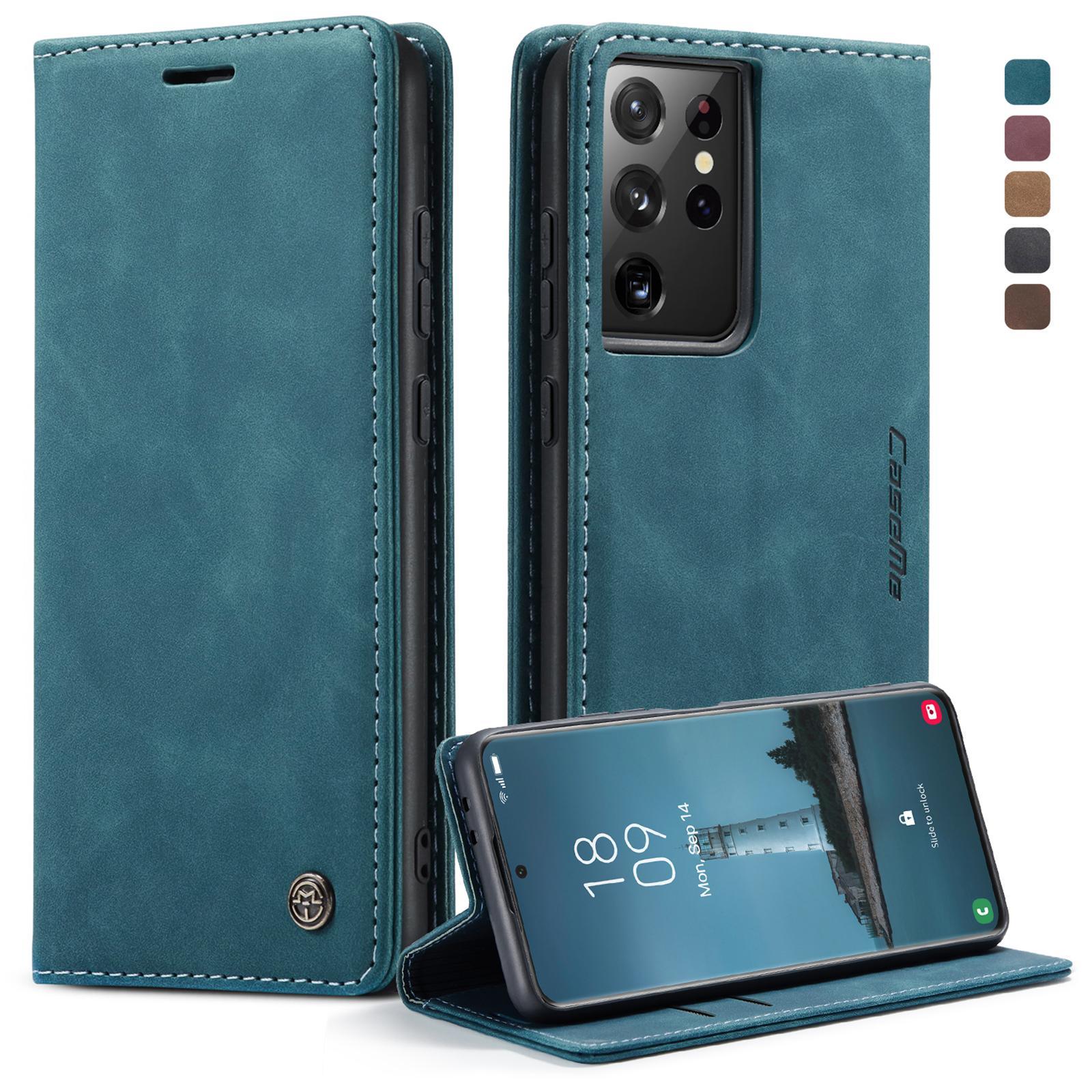 Premium Samsung Galaxy Flip Leather Case With Card Slot & Stand For Samsung Galaxy A23 coffee