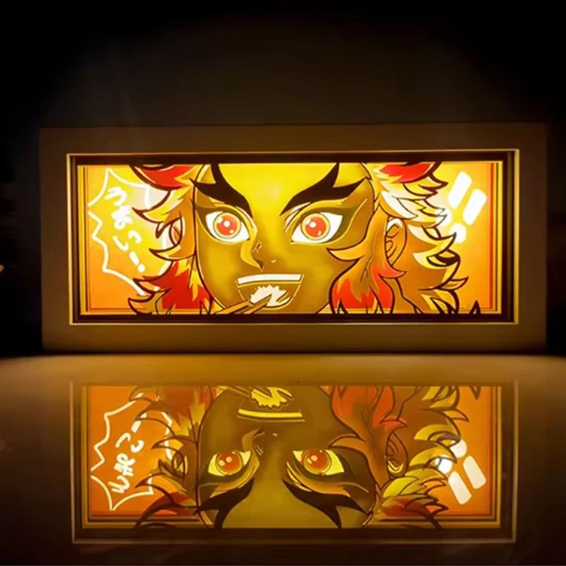 Demon Slayer 3D Anime Light Box | Kamado Tanjirou LED Papercut Night Light | Colorful Desktop Shadow Box 13