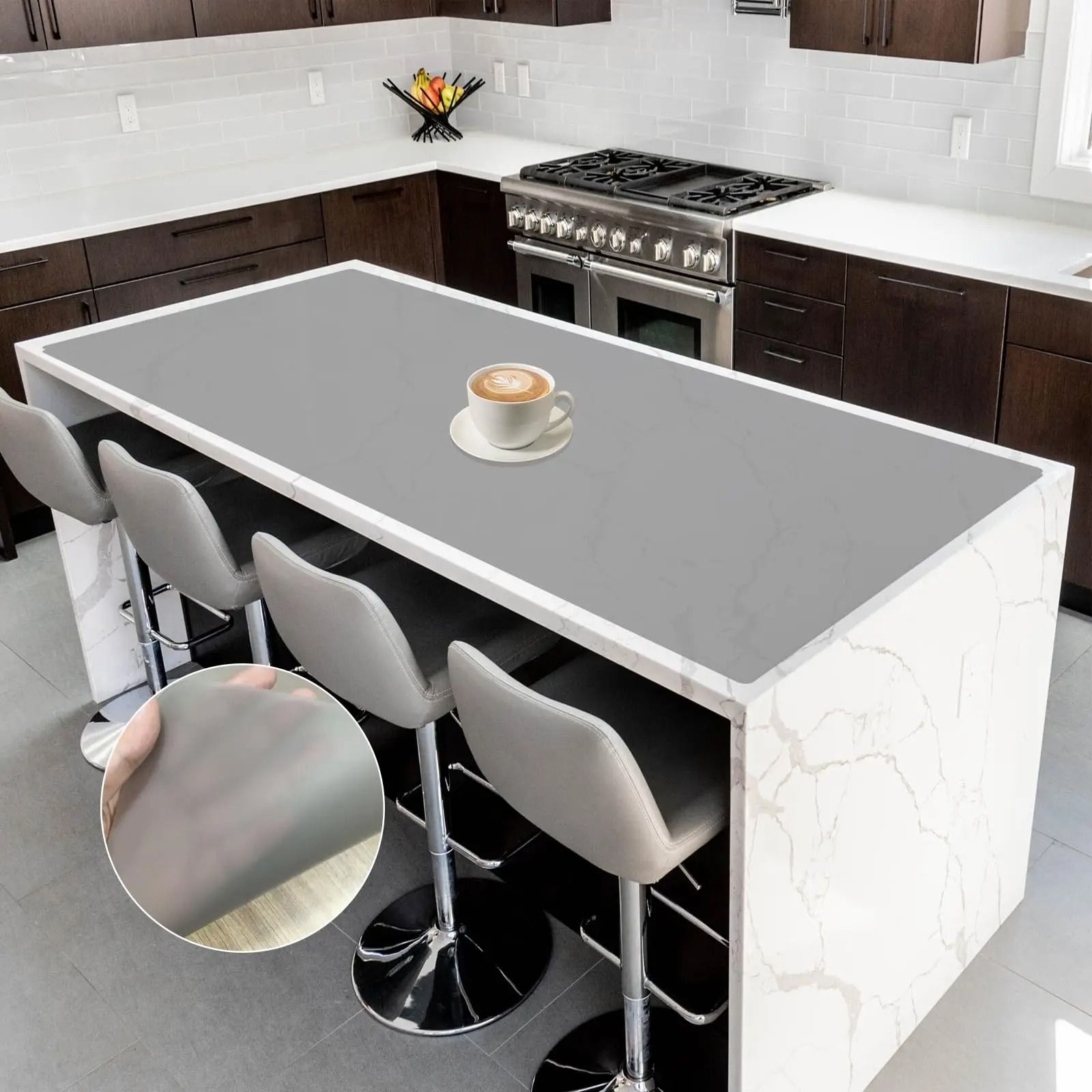 Premium Large Soft Silicone Table Mat | Oil Proof & Heat Resistant Kitchen Counter Protector style 05 500 X 1000 Mm