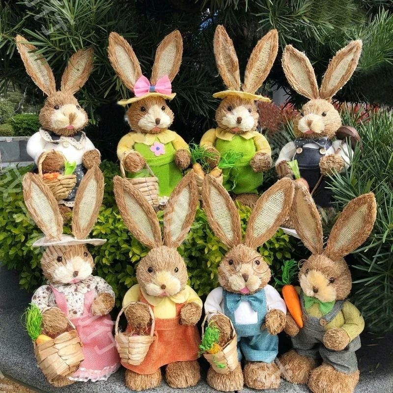Easter Bunny Decoration Cute Rabbit Figurine Holiday Home Decor d 1 Pc