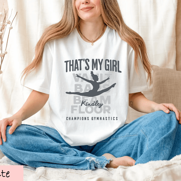 Personalized Gymnastics Mom Comfort Colors Shirt white xl sweatshirt