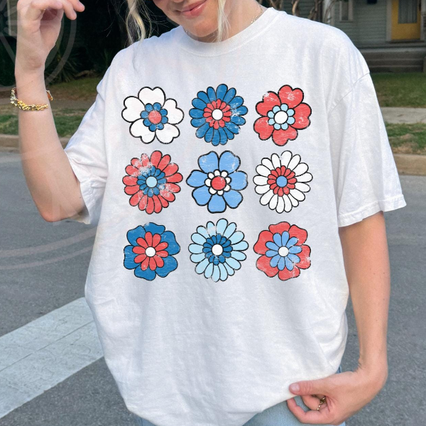 Retro 4th Of July Shirt, USA Flag Shirt, Floral Summer Shirt, Retro Daisy Shirt, Fourth Of July, Womens 4th Of July Shir beige 2xl t Shirt