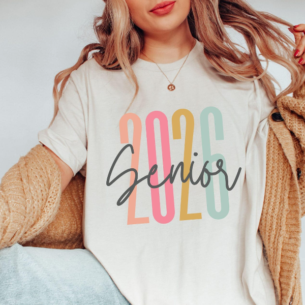 Senior 2026 Shirt Colorful Graduate Graphic Tee Trendy Graduation T Shirt Casual Womens Top white m sweatshirt