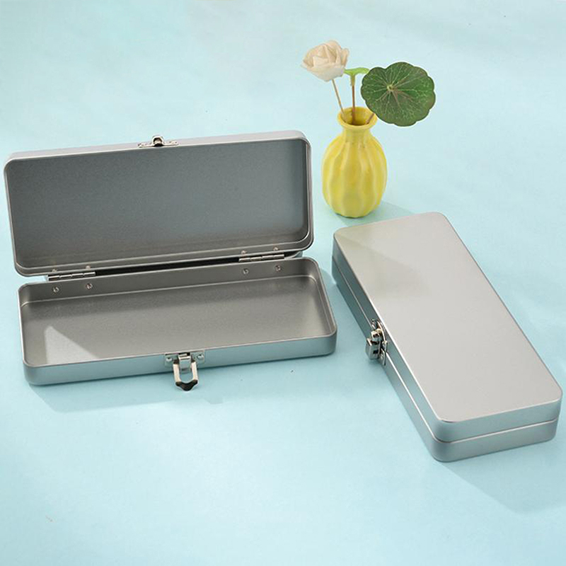 Metal Storage Box With Lid Sleek Rectangular Container For Home, Office & Desk Organization l