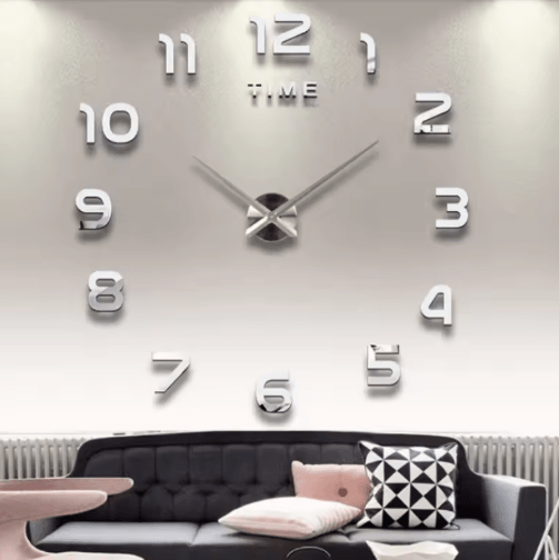 Modern 3D DIY Wall Clock Large Acrylic Mirror Decorative Quartz Clock 023 Luminous 3d Diameter100 130cm