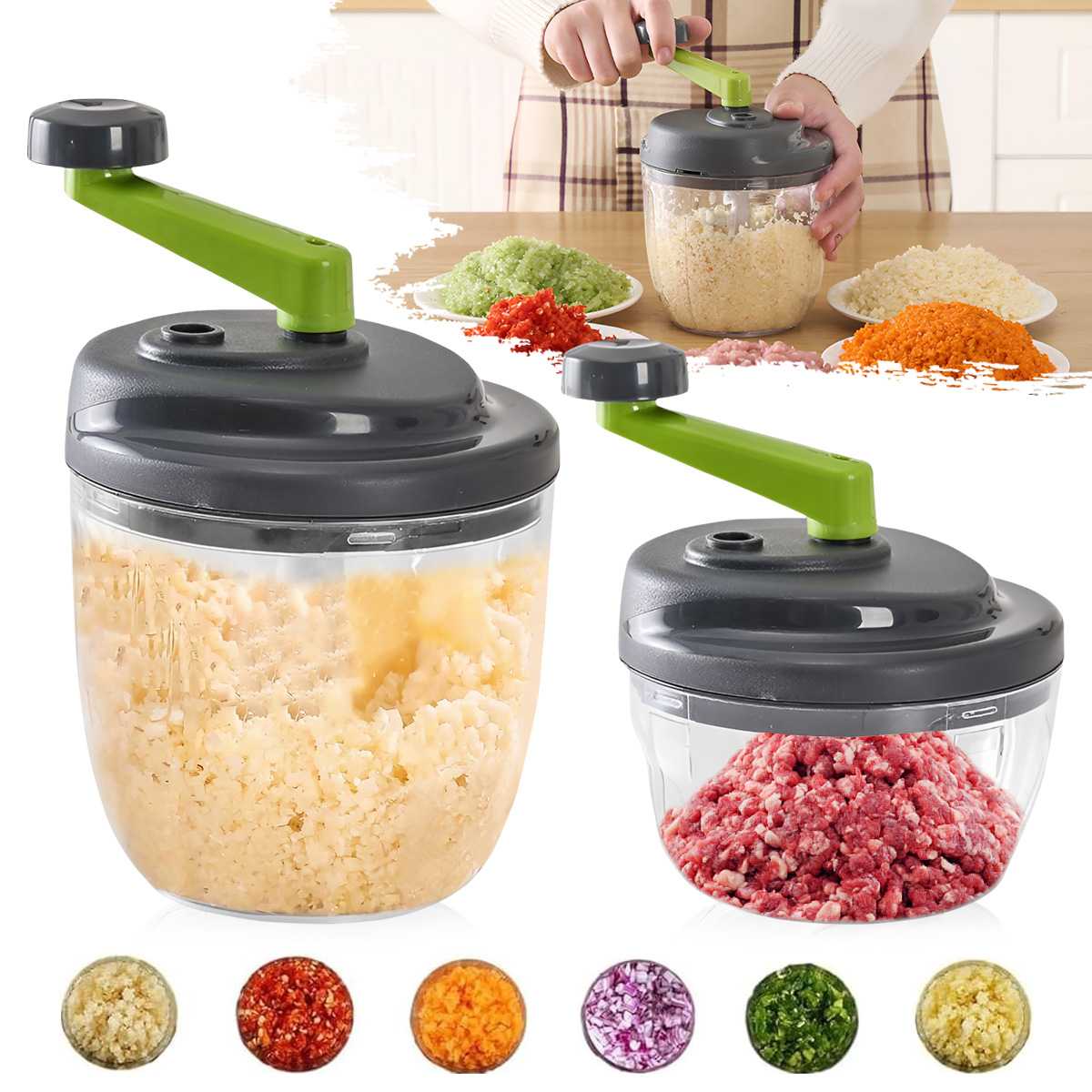 Manual Garlic Chopper & Multi Function Vegetable Processor 520ml
