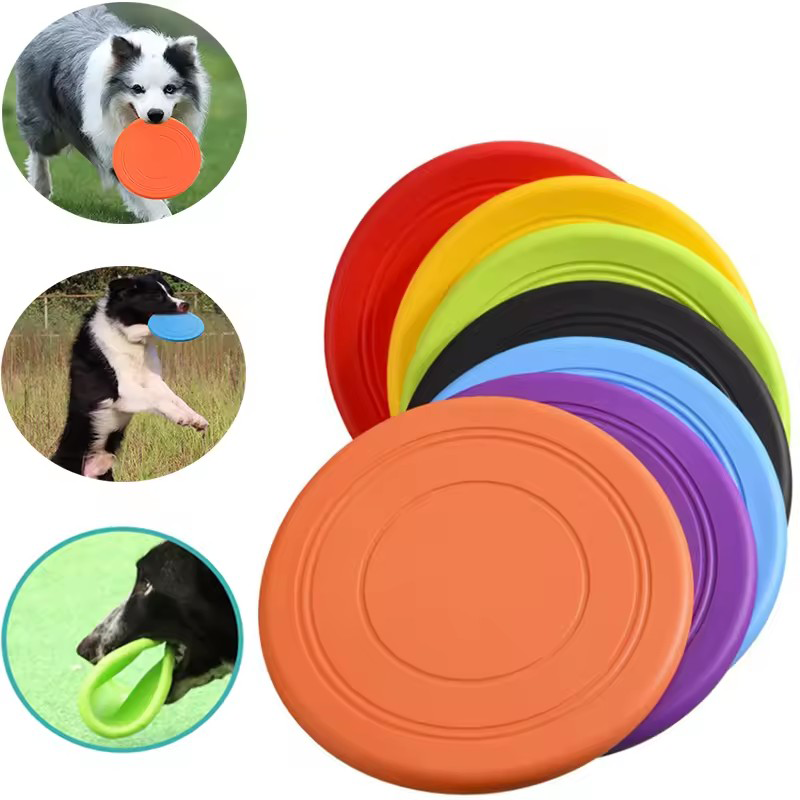 Soft Silicone Dog Flying Disc Toy For Fetch Training And Interactive Play yellow