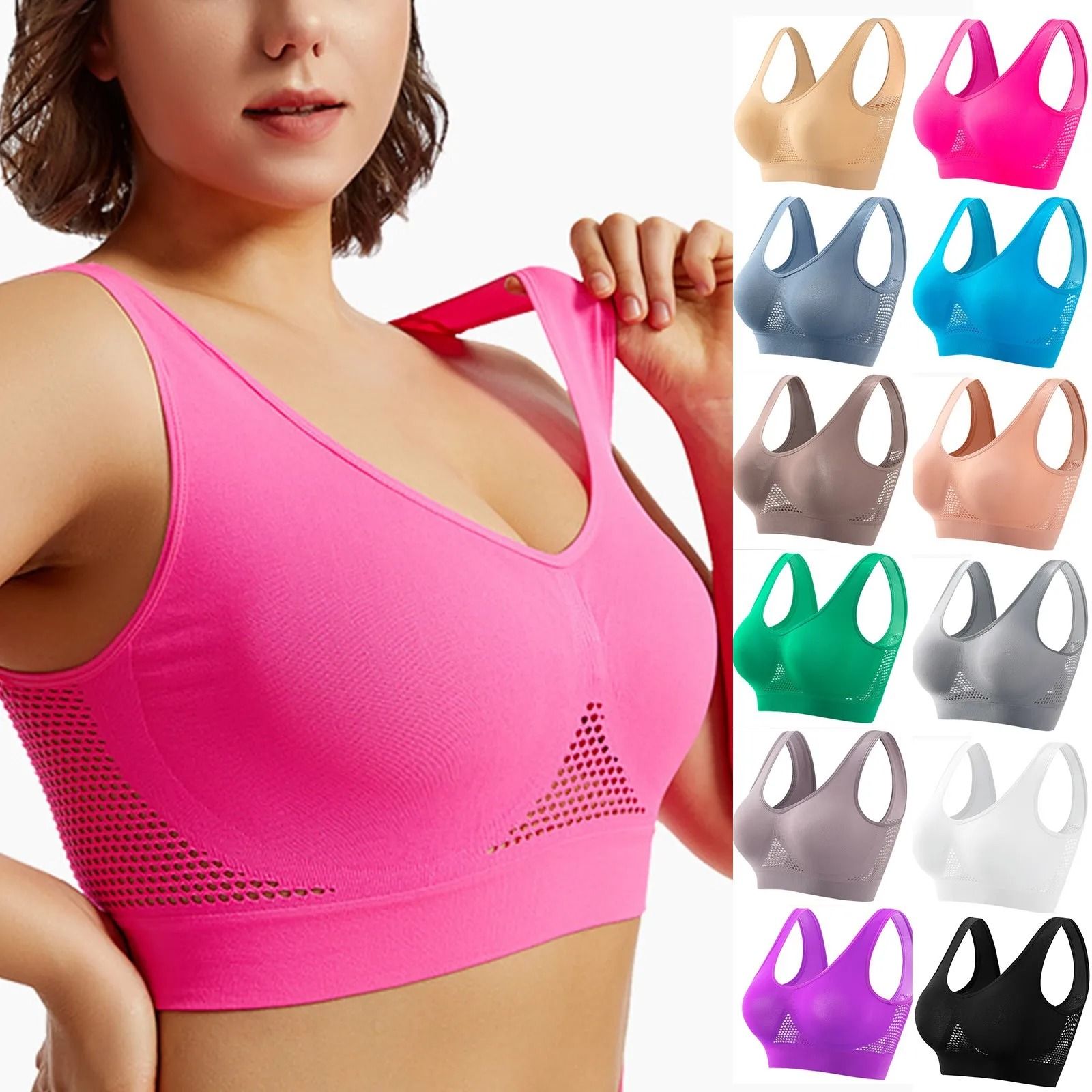 High Support Sports Bra For Women Shockproof Fitness Yoga Running Bra black 3 Xl