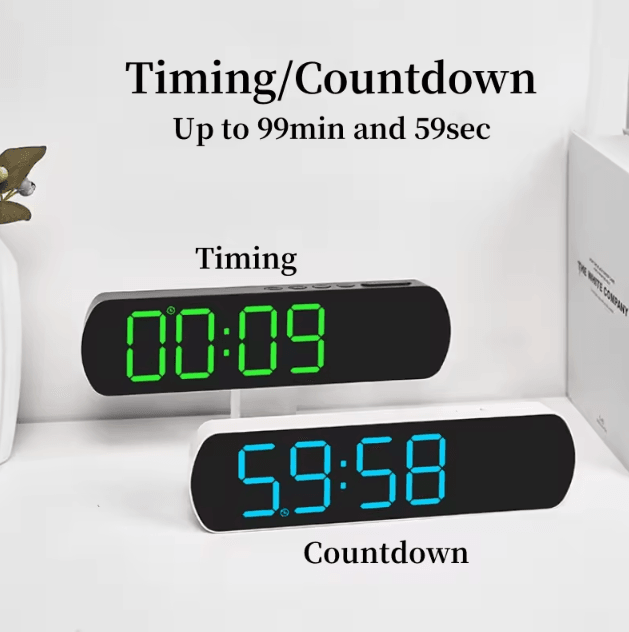 Smart LED Digital Alarm Clock With Temperature, Humidity & Auto Dimming Display bwo