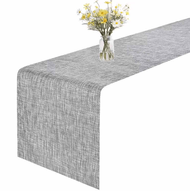 Heat Resistant Woven PVC Table Runner Durable PVC Table Runner For Easy Clean Dining & Modern Decor white 30x180cm