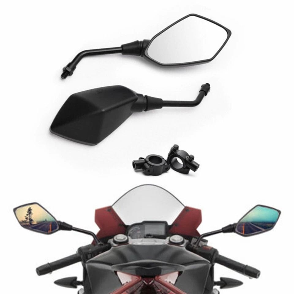 Motorcycle Side Mirror With Handlebar Mount For E Bike, ATV, Scooter, And Bike View Visibility Upgrade Motorcycle Side Mirror With Handlebar Mount For E Bike, ATV, Scooter, And Bike View Visibility Upgrade