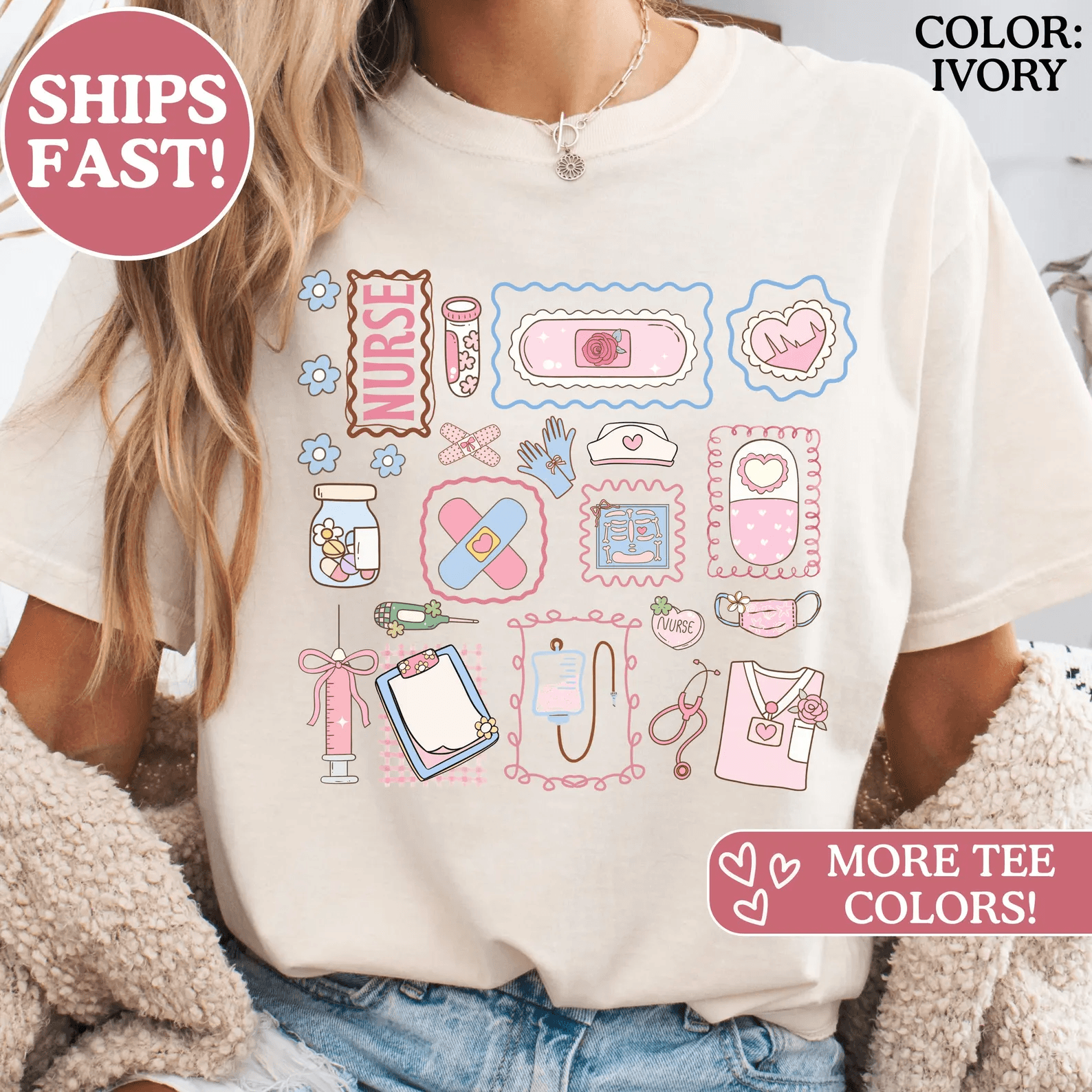 Comfort Colors Nurse Shirt Registered Nurse Graduation Gift Nursing Tee lavender Pink 2xl sweatshirt