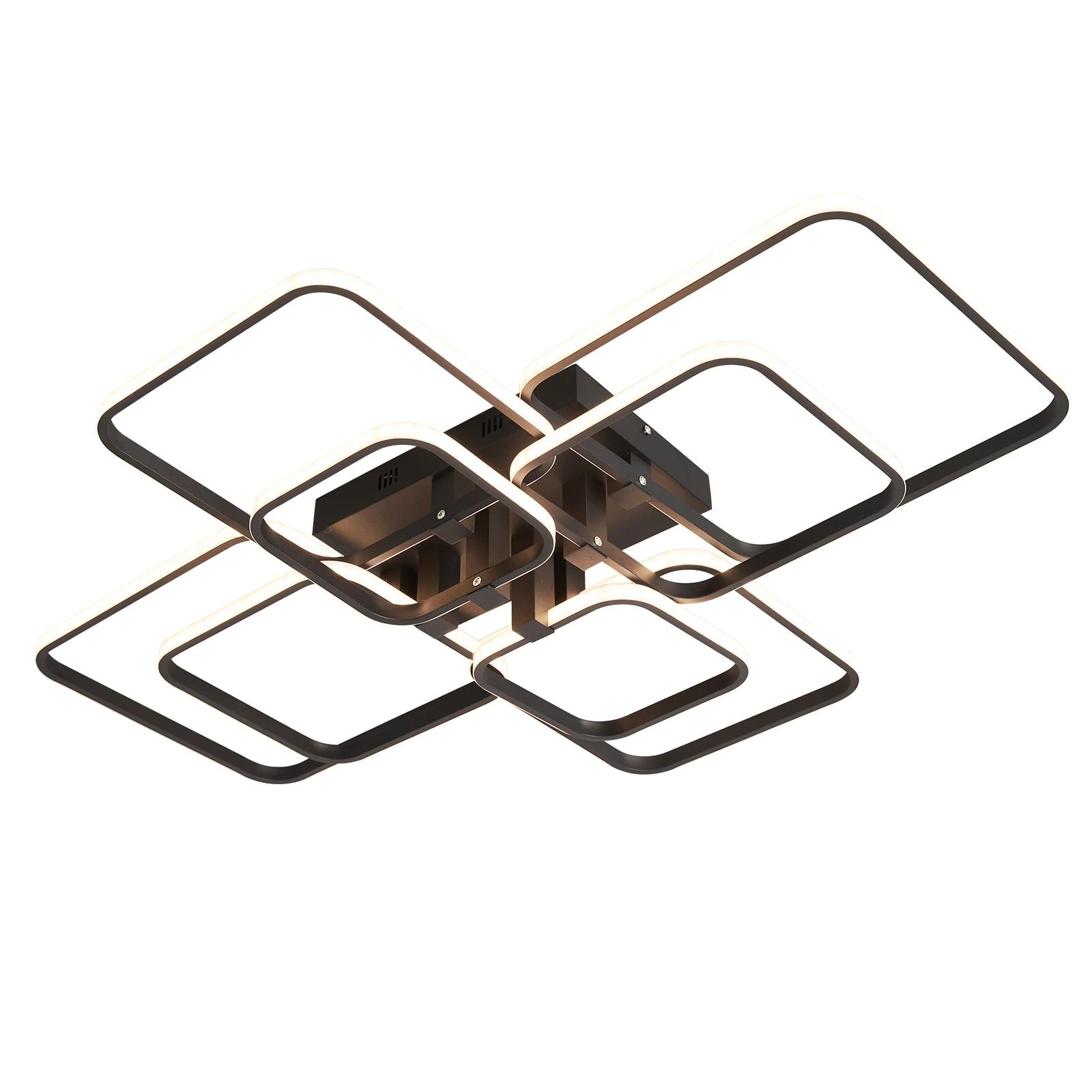 Modern LED Chandelier Ceiling Light Fixture For Living Room And Bedroom white 4 Arms Square