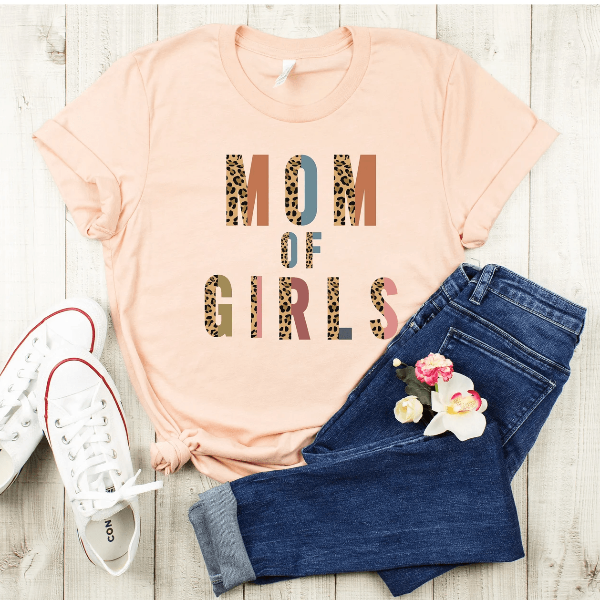 Mom Of Girls Shirt Leopard Print Cute Mom Tee Mothers Day Gift For Mom light Orange 2xl t Shirt