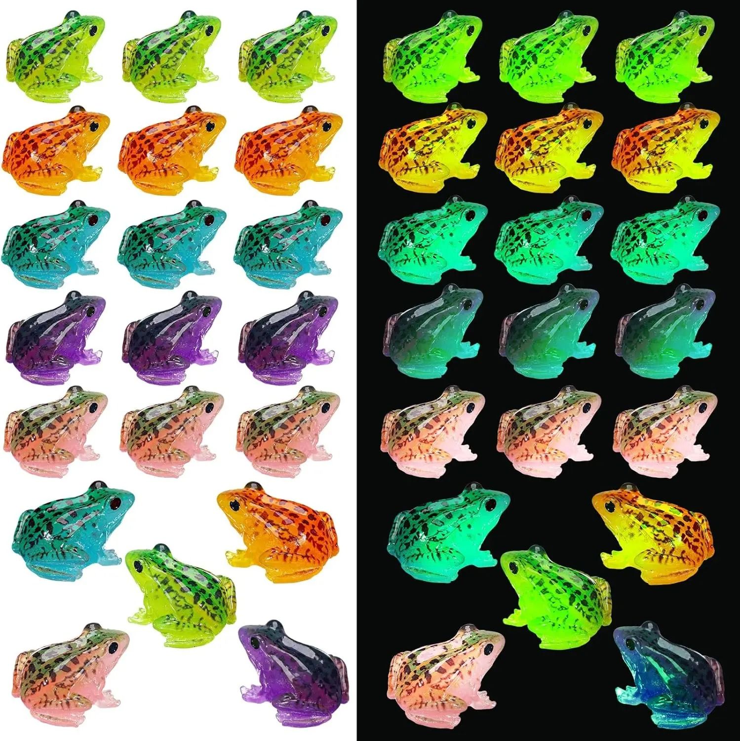 Luminous Miniature Frogs | Glow in the Dark Mini Resin Garden Decor 20pcs