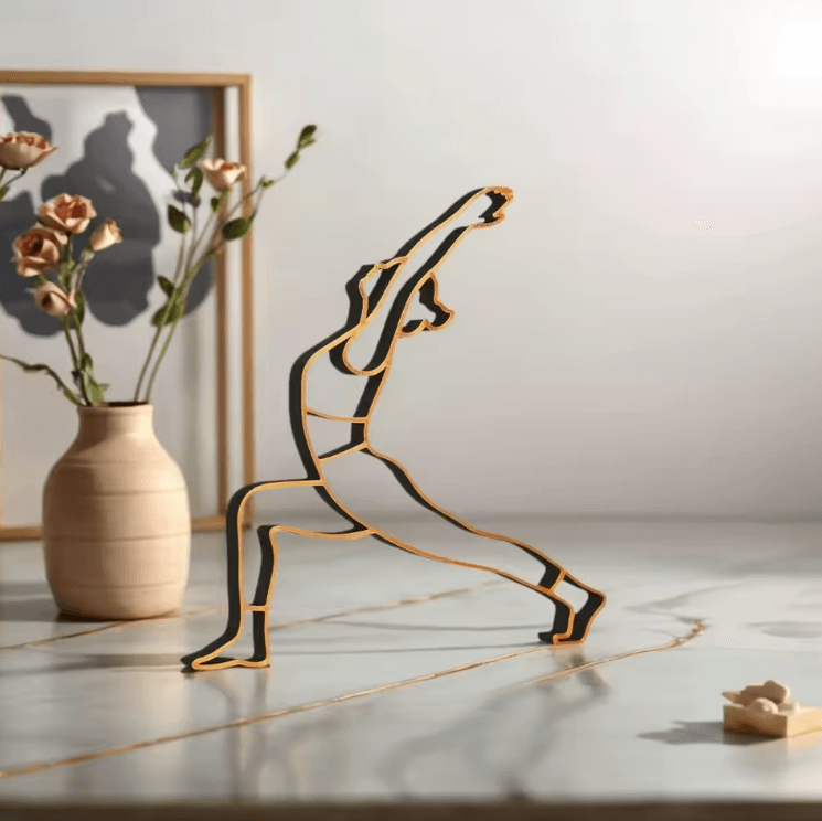 Minimalist Yoga Sculpture Figurine Modern Zen Resin Decor For Home gold