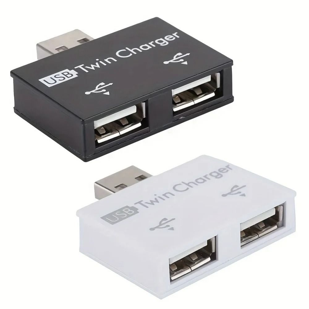 High Fidelity USB Twin Charger And Dual Port Female Hub Converter black