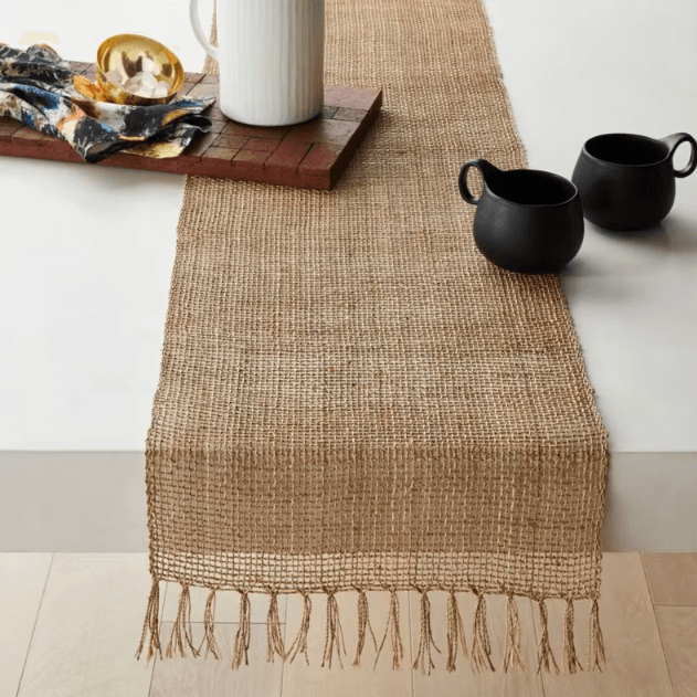 Rustic Jute Table Runner With Tassels Boho Farmhouse Table Decor table Runner A 30x500cm