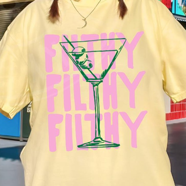 Filthy Martini Shirt, Summer Cocktail Shirt, Martini Lover Gift, Bachelorette Party Shirt, Tini Time Shirt, Gift For Her white xl sweatshirt