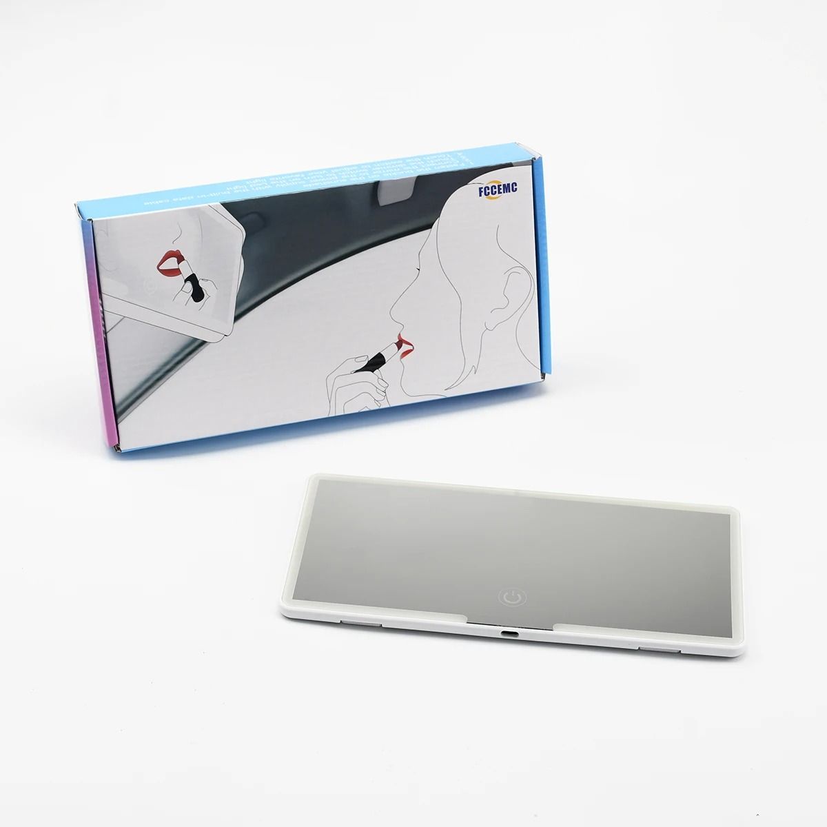 LED Car Makeup Mirror With Lights Rechargeable Sun Visor Vanity Mirror white