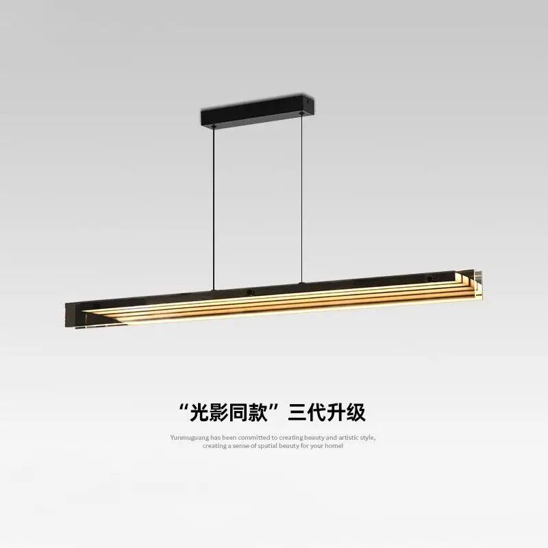 Modern Glass Pendant Light Linear Chandelier For Kitchen Island And Dining Table 100cm remote Dimming