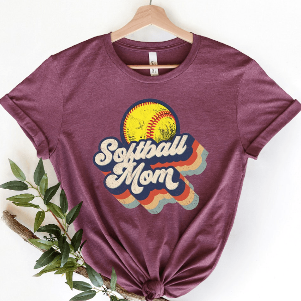 Softball Mom Shirt Leopard Game Day Mom Tee, Perfect Mother's Day Gift For Softball Moms prism Peach 2xl sweatshirt