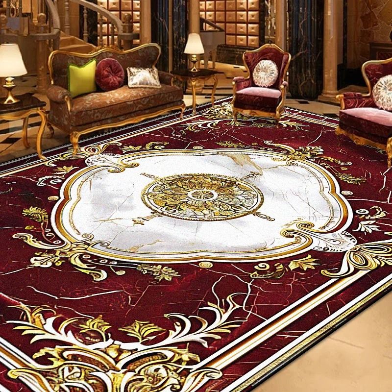 Retro European Large Area Rug Non Slip Living Room Carpet Elegant Floor Decor 13 100x200 Cm
