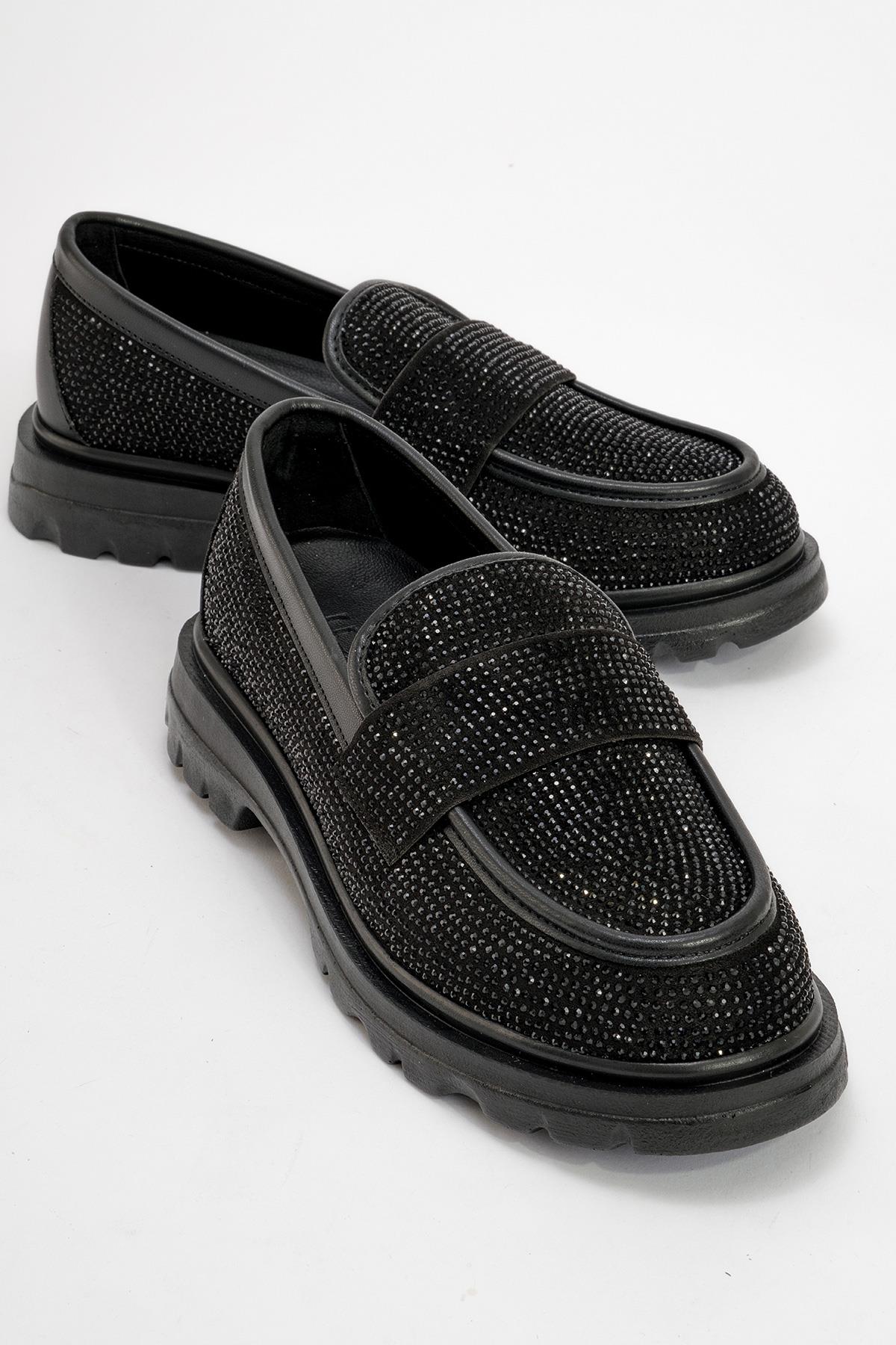 Babel Stein Verziert Wildleder Loafer Damen