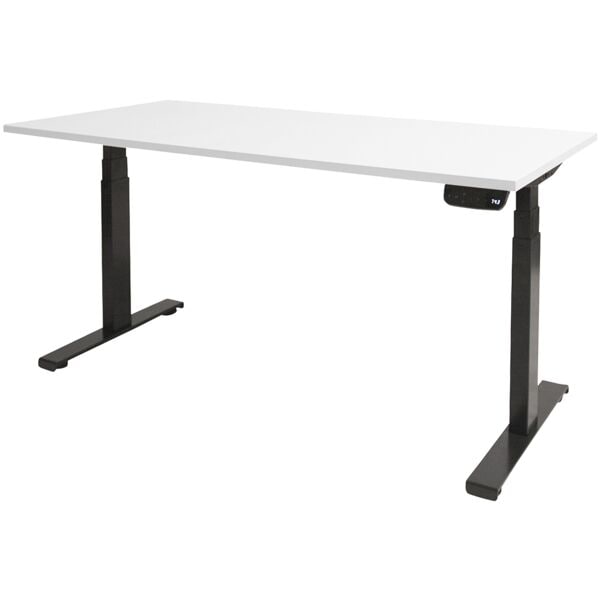 Schaffenburg Schreibtisch höhenverstellbar (elektrisch) »Dextro Plus« 160 cm Gestell schwarz Weiß/Schwarz, 160x130.5x80 cm