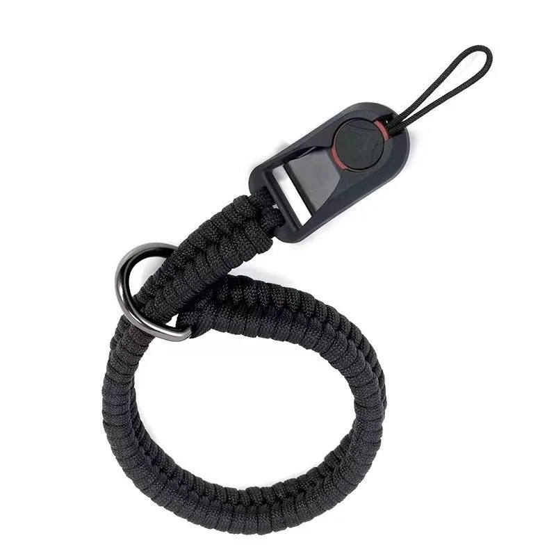 Cinturino da polso per fotocamera, intrecciato a mano, a sgancio rapido, regolabile, con anello a D, cordino di sicurezza per fotocamere DSLR e mirrorless, per fotografi