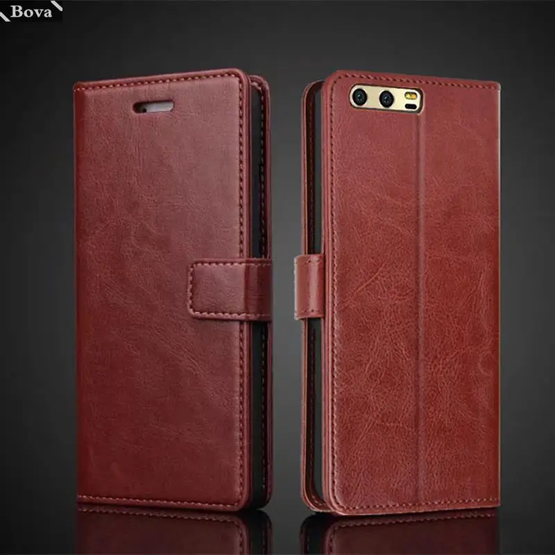 Custodia in pelle con porta carte per Huawei Honor 9 Custodia in pelle PU Flip Cover Portafoglio retrò Custodia per telefono Honor9 Business Fundas Coque