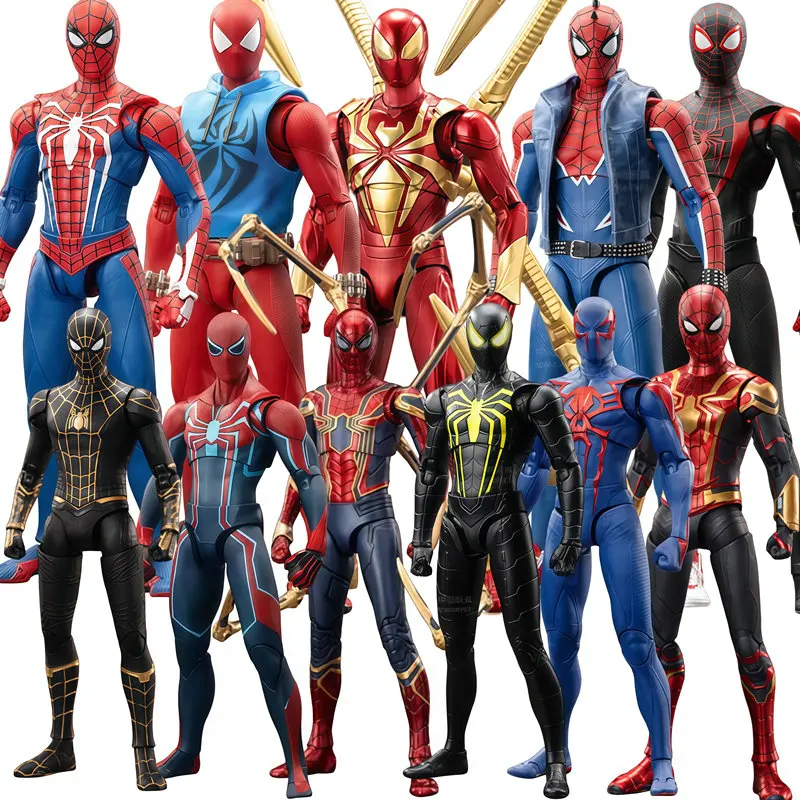 ZD Toy Marvel Legends Spider-Man PS4 Peter Parker Gold Schwarz Rot Iron Spider Hobie Brown Miles Morales Actionfigur Spielzeug Geschenke