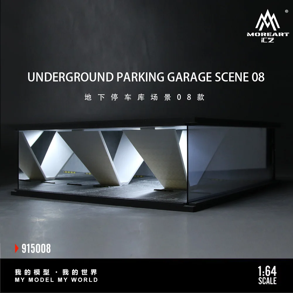 *Vorbestellung*MoreArt 1:64 Underground Garage Serie 08 Beleuchtete Version Montageszene Diorama-Modell Ausstellungsstück