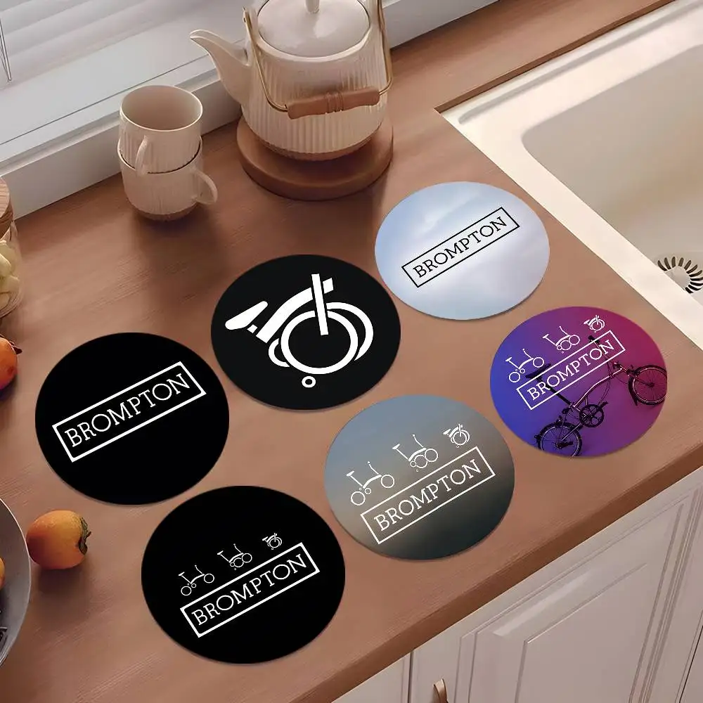 Brompton LOGO Untersetzer, 10 cm, rund, aus Holz, geeignet für Getränke, Tee, Kaffee, als Geschenk für zu Hause, für Feiertage Image