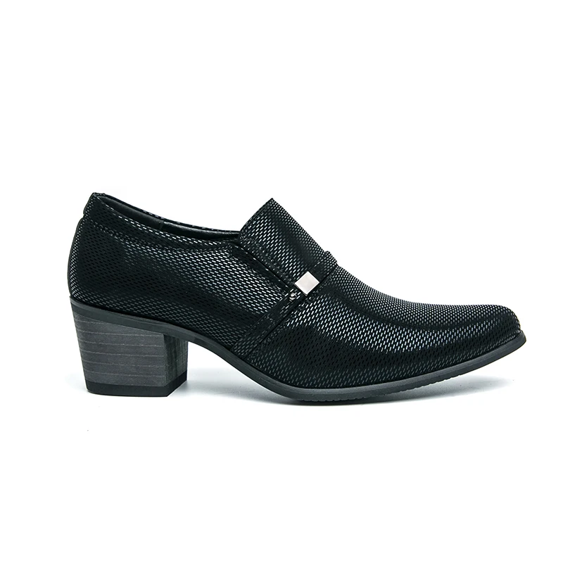 Premium Leder Herrenschuhe Slip-on Loafer Europäische Marke Business Casual Hochzeit Party Kariertes Design Höhenerhöhend