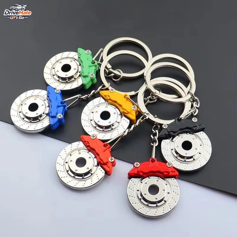 Vintage & Cartoon Car Mod Schlüsselanhänger Einzigartiges Bremssystem Metall Schlüsselanhänger Scheibenmessschieber Legierung Dekoratives Accessoire Modestil Schlüssel Image