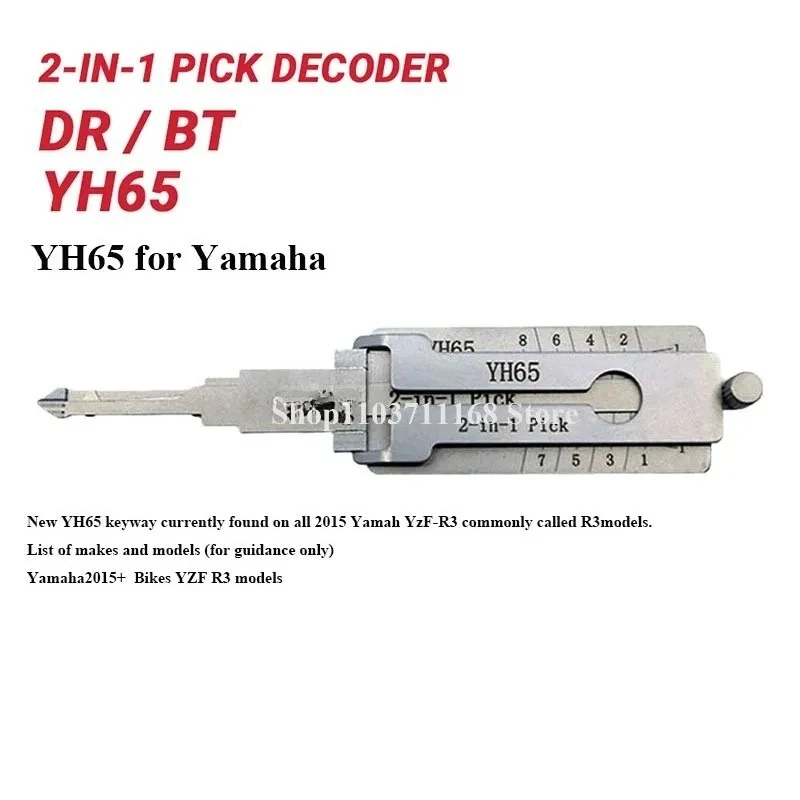 1 Stück LISHI YH65 2 in 1 Auto Pick und Decoder Schlosser Werkzeug Decoder und Pick für Yamaha Motorräder Ganzua Lock Picks Picking Image