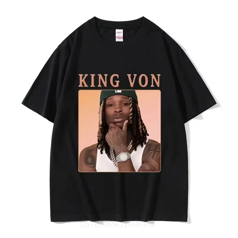 2026 Rapper K-King Von Vintage Grafik T-Shirt Herren Hip-Hop Baumwoll-T-Shirts Unisex Gothic Kurzarm T-Shirt Streetwear Oberteile