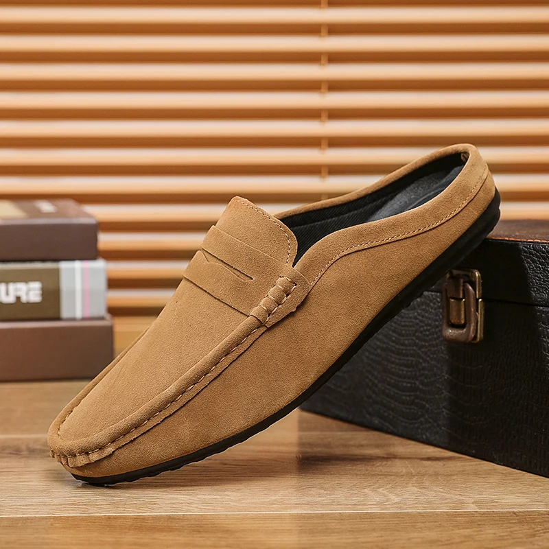 Wildleder-Slipper für Herren, modische, bequeme Halbschuhe, bequeme Freizeitschuhe, atmungsaktive Wanderschuhe