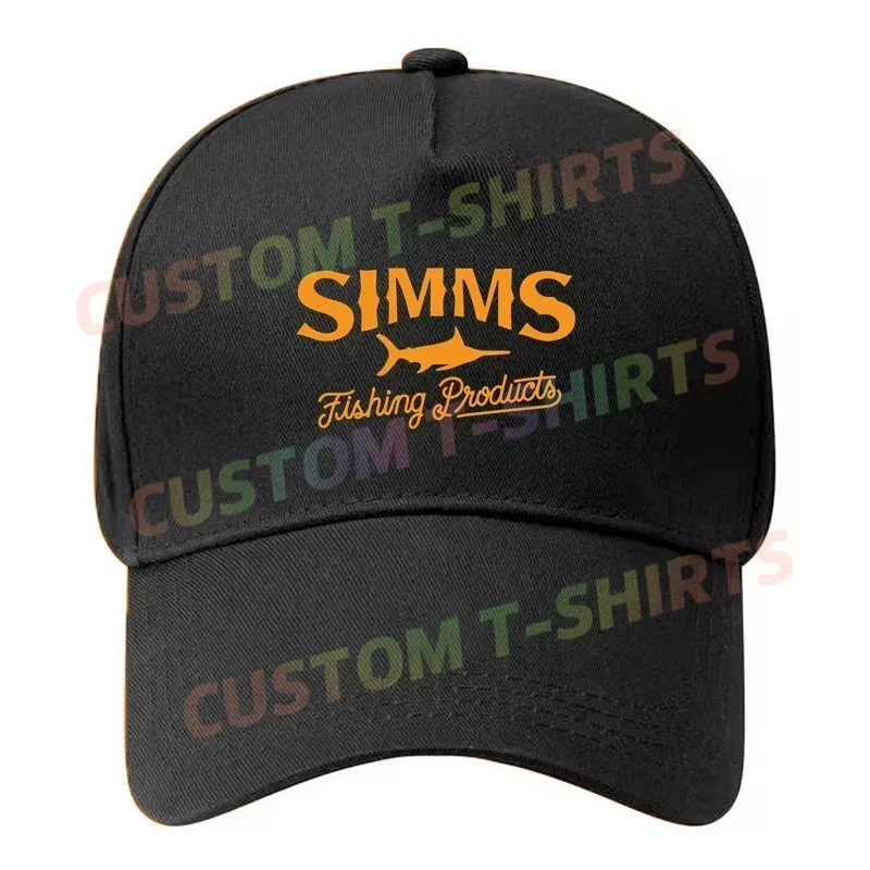 Schwarze Simm Fishing Fis Classic Baseball Cap Snapback Caps Casquette Hüte Fitted Casual Gorras Hip Hop Dad Hats Unisex