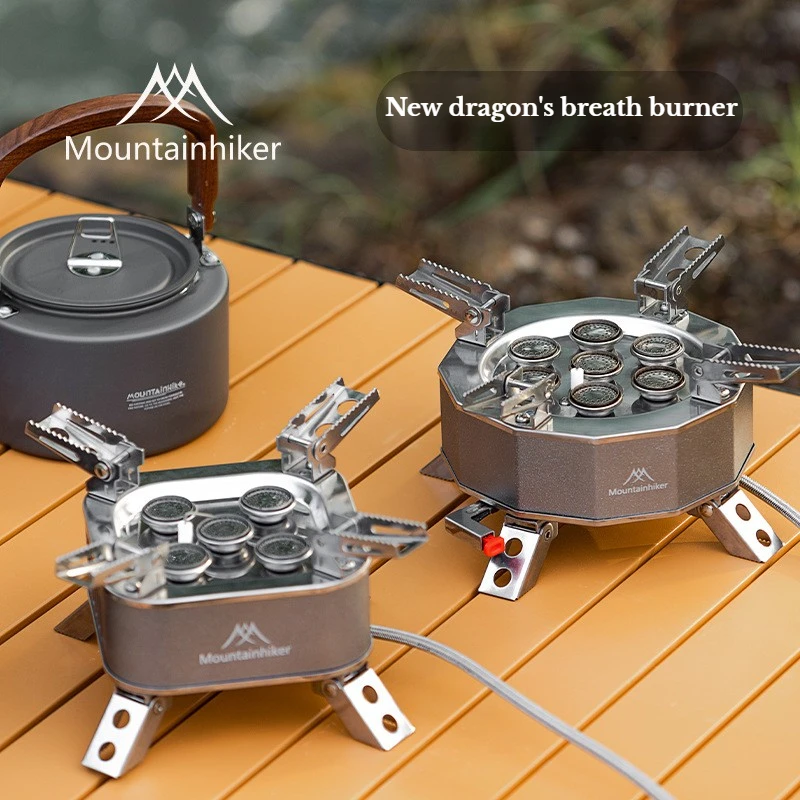 MOUNTAINHIKER Campingkocher Windgeschützt Outdoor-Gasbrenner Touristen-Campingbrenner Leichtgewichtiger Campingkocher Tragbar für BBQ Image