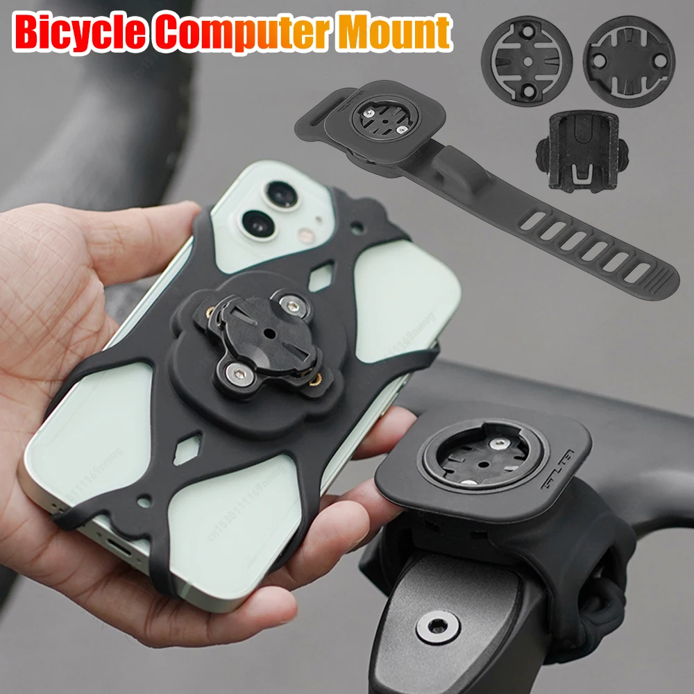 Silikon-Fahrradcomputerhalter, stoßfeste Fahrradlenker-Computerhalterung, multifunktionaler Fahrradcomputerständer für MTB-Rennräder Image