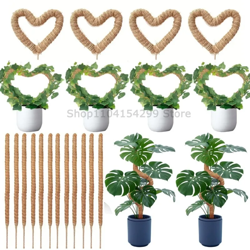 Biegsame Moosstange für Pflanzen, Kokosfaser, künstliche Palme, Monstera-Pflanzenstütze, handgefertigte Kokos-Kletterhilfe, DIY-Pflanzenzubehör Image